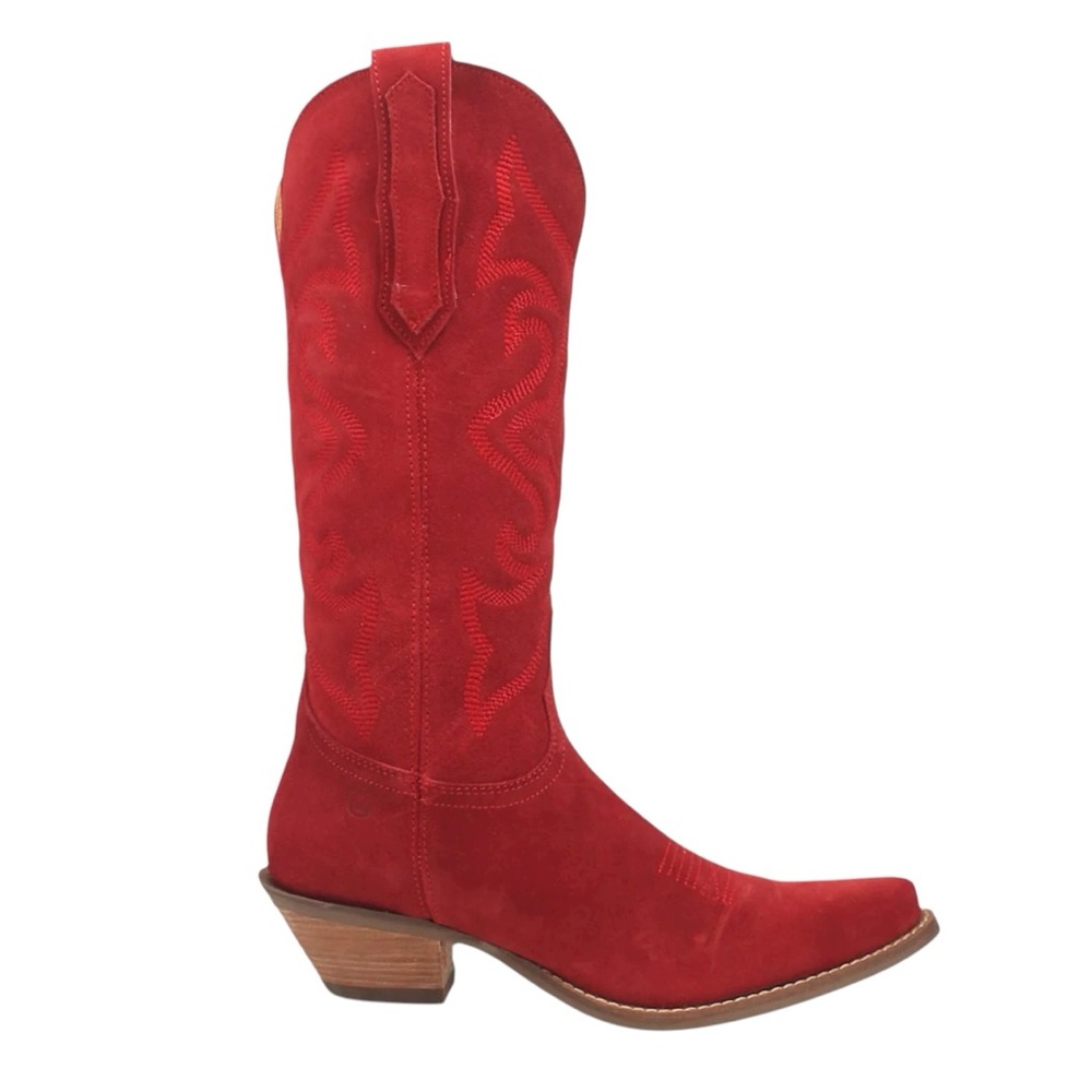 🚫SOLD🚫Dingo Red Suede Out West Western Cowboy Boots Size 7M Snip Toe Leather NWT - Picture 2 of 13